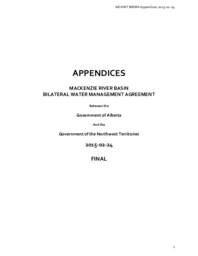 Mackenzie River Basin Bilateral Water Management Agreement between the Government of Alberta and the Government of the Northwest Territories - Appendices