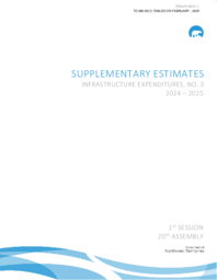 0278-20(1) - Supplementary Estimates (Infrastructure Expenditures) No 3 2024-2025