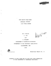 Foxe Basin polar bear research program : 1988 field report