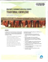 20-16(3) - Traditional Knowledge Implementation Plan