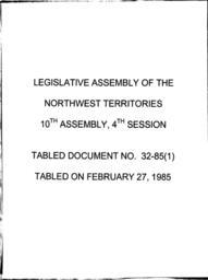 32-85 (1) RESOLTIONS FROM HOLMAN HAMLET COUNCIL, THE COMMITTEE FOR ORIGINAL PEOPLES ENTITLEMENT, TUKTOYAKTUK, PAULATUK, SACHS HARBOUR