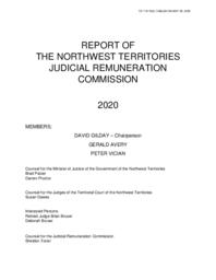 118-19(2) - Report of the Northwest Territories Judicial Remuneration Commission 2020 