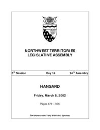 14th Assembly 5th Session Day 14 - Friday, March 8, 2002