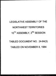 24-84 (3) ANNUAL REPORT OF THE TERRITORIAL ACCOUNTS NWT FISCAL YEAR 1983-84