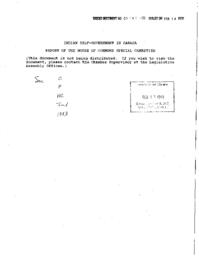 005-91(1) - Report of the House of Commons Special Committee on Indian Self-Government in Canada