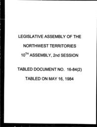 16-84 (2) THE NWT CANADA RESOURCE MANAGEMENT AND REVENUE SHARING PROPOSAL PRECEPTS NEGOCIATING POINTS AND PROPOSALS FOR SETTLEMENT