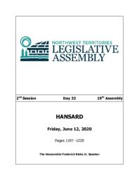 19th Assembly 2nd Session Day 032 - Friday, June 12, 2020