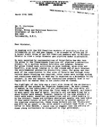 076-91(1) - Letter from Shihta Regional Council Regarding Visit of Their Development Impact Zone Committee to an Ontario Pipeline Construction Site and Gas Compression Station