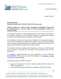 279-19(2) - Standing Committee on Economic Development and Environment Submission to Canadian Radio and Telecommunications Commission Call for Comments 