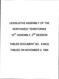 06-84 (3) ANNUAL CONTRACTS REPORT, 1983-84 FISCAL YEAR, OF THE NWT HOUSING CORPORATION