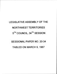 20-34- Sessional paper Report of the director of recreation on the Northwest Territories physical fitness and recreation program