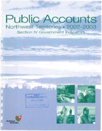 083-14(6) - Northwest Territories Public Accounts 2002-2003, Section IV: Government Indicators