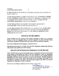 Notice of hearing