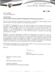 259-19(2) - Follow-up Letter for Oral Question 485-19(2): Essential Service Workers to Remote Communities and Mines During COVID-19 