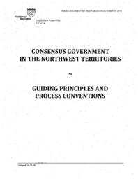 207-18(2) - Consensus Government in the NWT - Guiding Principles and Process Convention 