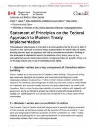 277-18(2) - Statement of Principles on the Federal Approach to Modern Treaty Implementation 