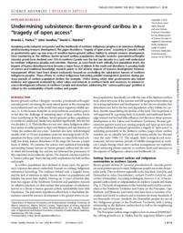 106-18(3) - Undermining subsistence: Barren-ground caribou in a "tragedy of open access", by B. Parlee, J. Sandlos and D. Natcher for Science Advances 