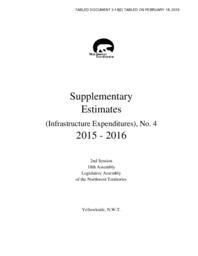 003-18(2) - Supplementary Estimates (Infrastructure Expenditures), No. 4, 2015-2016 