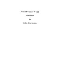 Tabled Documents - 13th Assembly - 4th Session