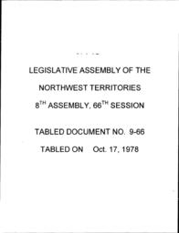 09-66 NORTHWEST TERRITORIES WILDLIFE REGULATIONS, DRAFT 8