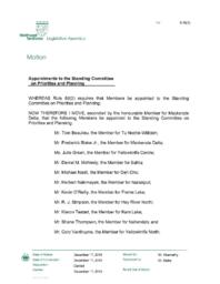 Appointments to the Standing Committee on Priorities and Planning