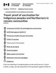 597-19(2) - Government of Canada, Travel: Proof of Vaccination for Indigenous Peoples and Northerners in Remote Communities at February 28, 2022 