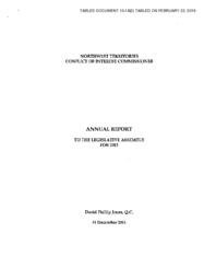 010-18(2) - Annual Report of the Conflict of Interest Commissioner of the Northwest Territories for 2015 