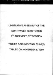 32-80 (2) REPORT OF THE STANDING COMMITTEE ON THE LEGISLATION CONCERNING CERTAIN BILLS TO BE INTRODUCED AT THIS SESSION