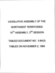 05-84 (3) LETTER ROM LAKE HARBOUR RE - NEED FOR WILDLIFE OFFFICER