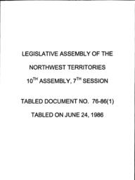 76-86 (1) LETTER FROM THE POND INLET HOUSING ASSOC REGARDING PROBLEMS WITH THE USER-PAY POLICY