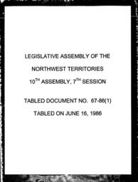 67-86 (1) REVISED VERSION OF THE SESSIONAL PAPER, POLITICAL AND CONSTITUTIONAL DEVELOPMENT IN THE NWT