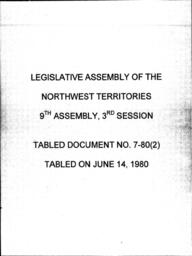07-80 (2) BILL C-254, AN ACT TO AMEND THE NORTHWEST TERRITORIES ACT