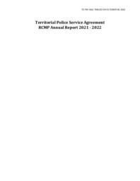 755-19(2) Territorial Police Service Agreement RCMP Annual Report 2021-2022