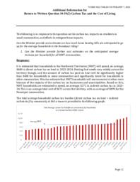 808-19(2) Additional Information for Return to Written Question 54-19(2):  Carbon Tax and the Cost of Living