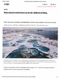 824-19(2) CBC Article, posted January 2, 2023:  Feds extend restrictions on Arctic offshore drilling