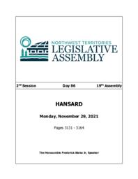 19th Assembly 2nd Session Day 086 - Monday, November 29, 2021