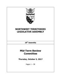 Hansard - 18th Assembly - Mid-Term Review Committee Day 01 - Thursday, October 5, 2017