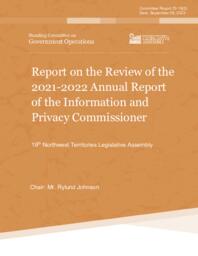 CR 70-19(2) - Report on the Review of the 2021-2022 Annual Report of the Information and Privacy Commissioner