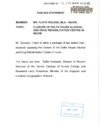 025-13(4) - Package of Letters re: Closure of Delta House