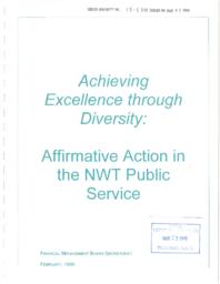 075-13(5) - Achieving Excellence Through Diversity : Affirmative Action in the NWT Public Service