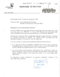 082-13(5) - Response to Petitions 1-13(5) Re: Request for Community Arena and 2-13(5) Re: Understaffing at Igloolik Health Centre