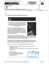 012-15(5) - Summary of the "Safer Communities and Neighbourhoods Act"