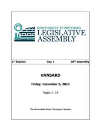 Hansard - 20th Assembly - 1st Session