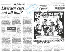 049-15(5) - Letter to the Editor Regarding Literacy Funding Reductions, Yellowknifer Newspaper, October 20, 2006