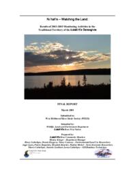 West Kitikmeot Slave Study: Ni Hat'ni - watching the land 