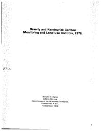 Beverly and Kaminuriak caribou monitoring and land use controls, 1978